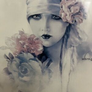 Vintage Sara Moon Framed Art Print 'Claudia'/1980s Sara Moon Lithograph